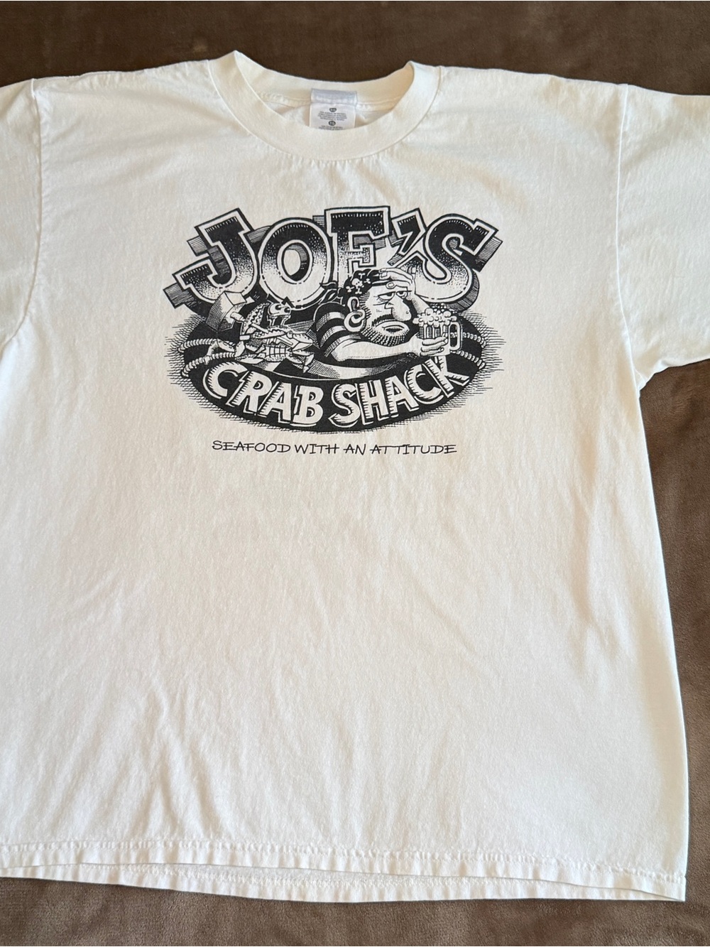 Vintage 90s Joe's Crab Shack B&W Graphic Tee Tempe AZ Heavyweight Cotton XL